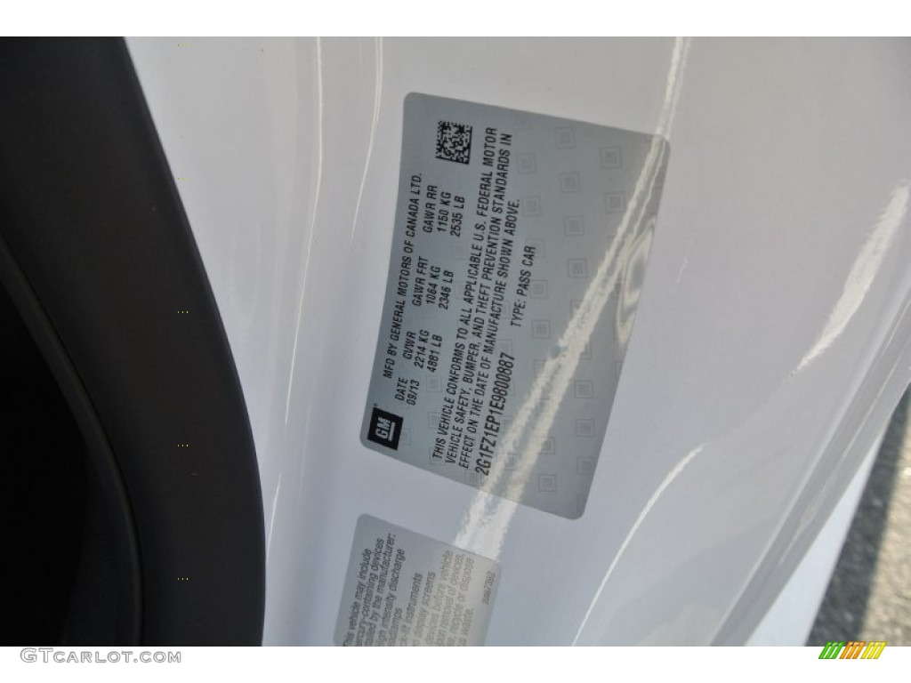 2014 Chevrolet Camaro ZL1 Coupe Info Tag Photos
