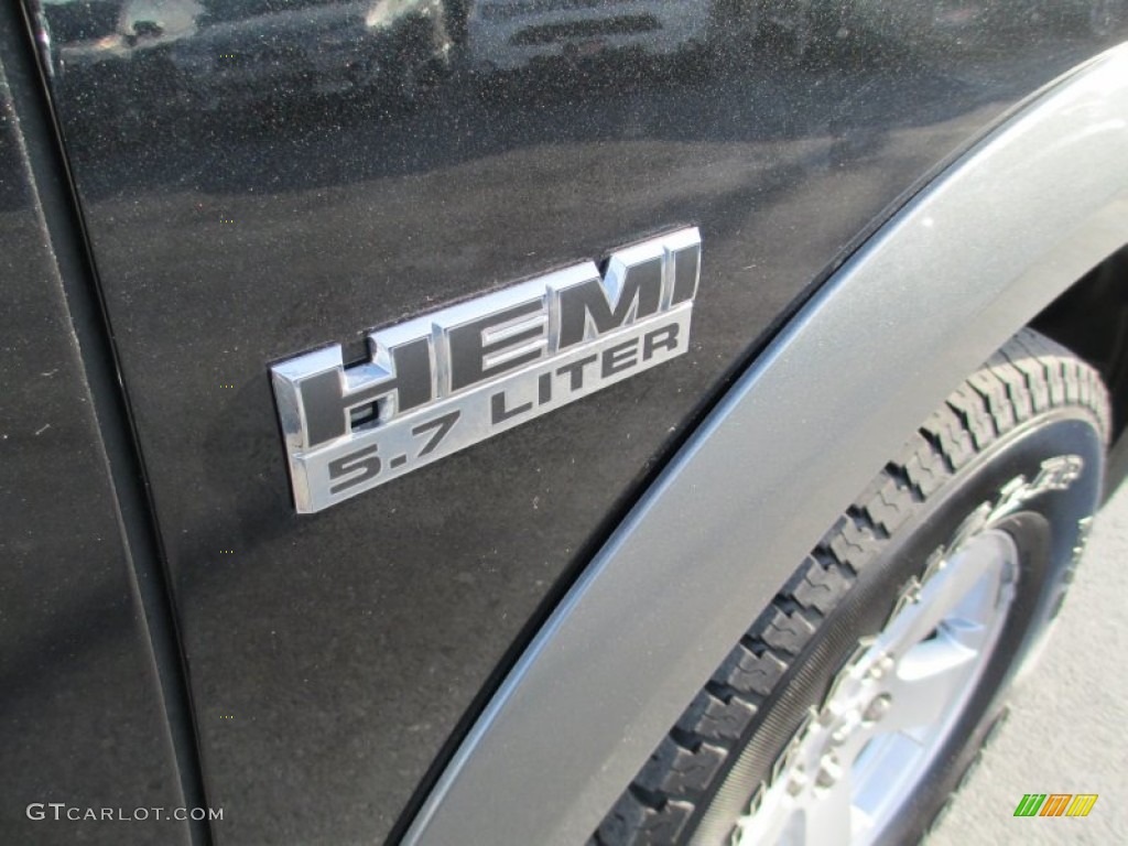 2011 Ram 1500 SLT Outdoorsman Quad Cab 4x4 - Brilliant Black Crystal Pearl / Dark Slate Gray/Medium Graystone photo #6