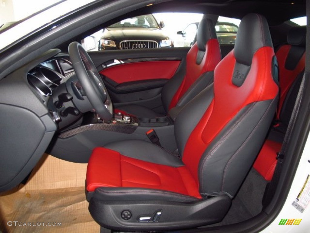 Black/Magma Red Interior 2014 Audi S5 3.0T Prestige quattro Coupe Photo #89943690