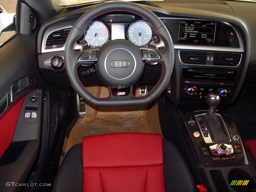 2014 Audi S5 3.0T Prestige quattro Coupe Black/Magma Red Dashboard Photo #89943717