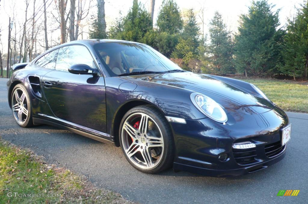 2007 911 Turbo Coupe - Midnight Blue Metallic / Natural Leather Brown photo #8