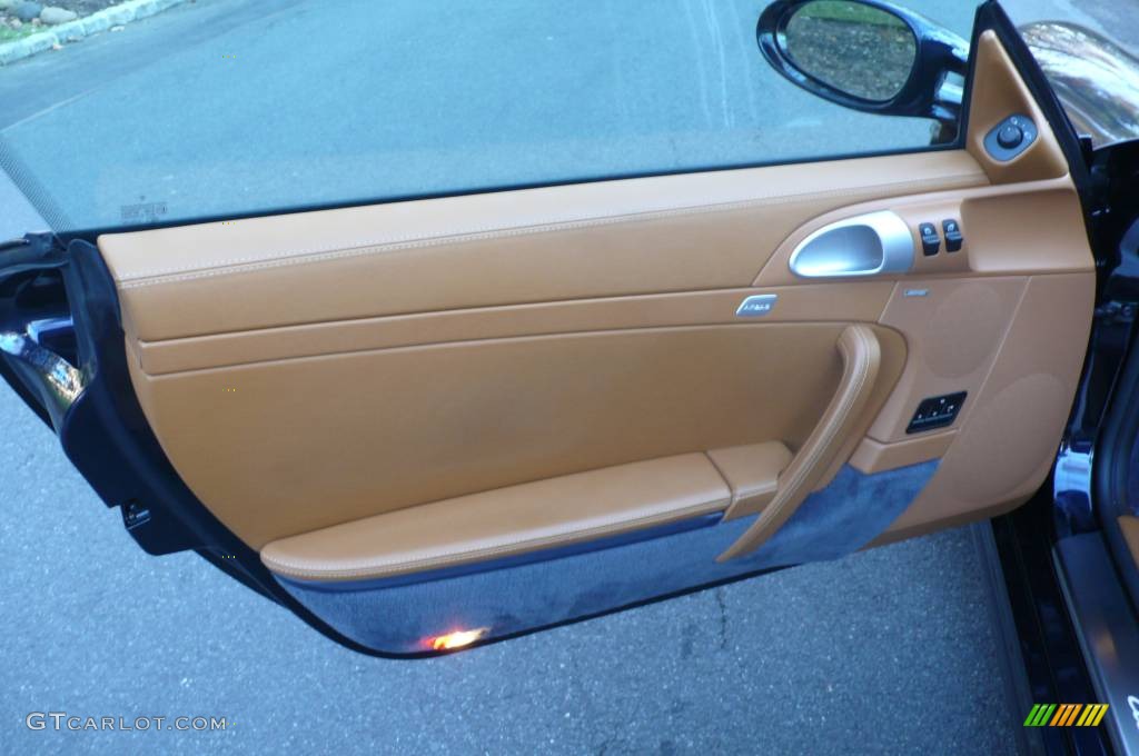 2007 Porsche 911 Turbo Coupe Natural Leather Brown Door Panel Photo #899521