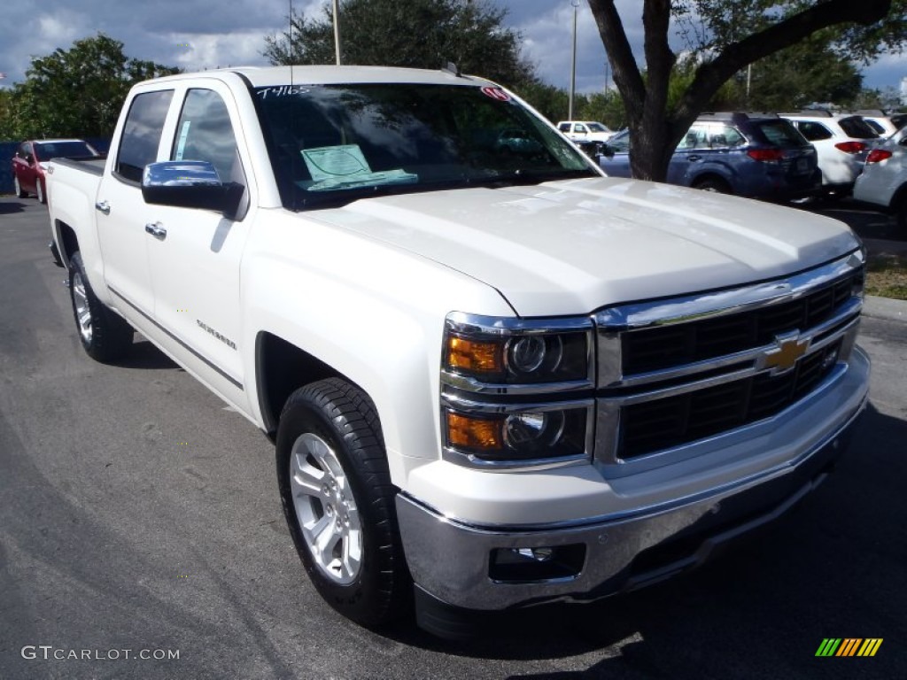 2014 Silverado 1500 LTZ Crew Cab - White Diamond Tricoat / Cocoa/Dune photo #1