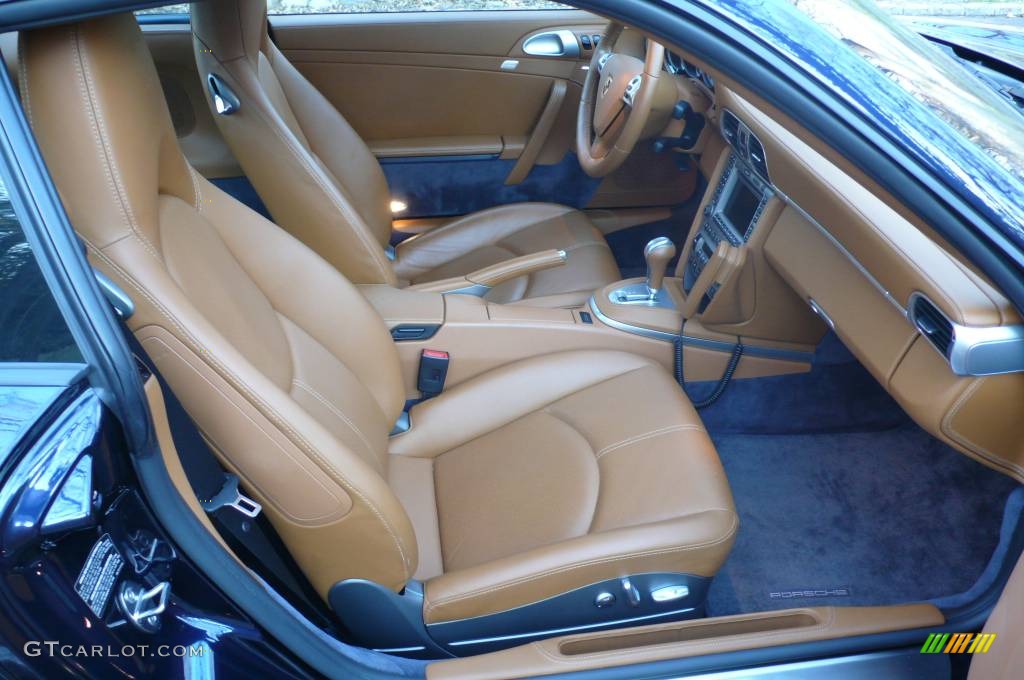 Natural Leather Brown Interior 2007 Porsche 911 Turbo Coupe Photo #899536