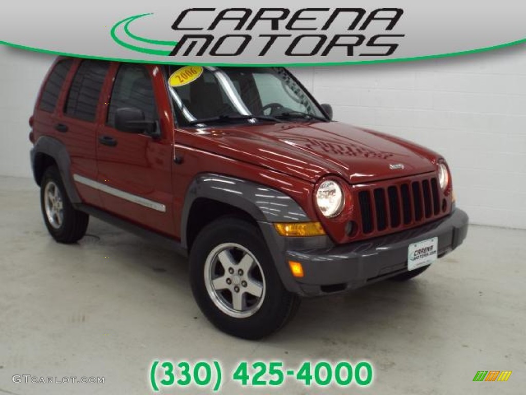 2006 Liberty Sport 4x4 - Inferno Red Pearl / Medium Slate Gray photo #1