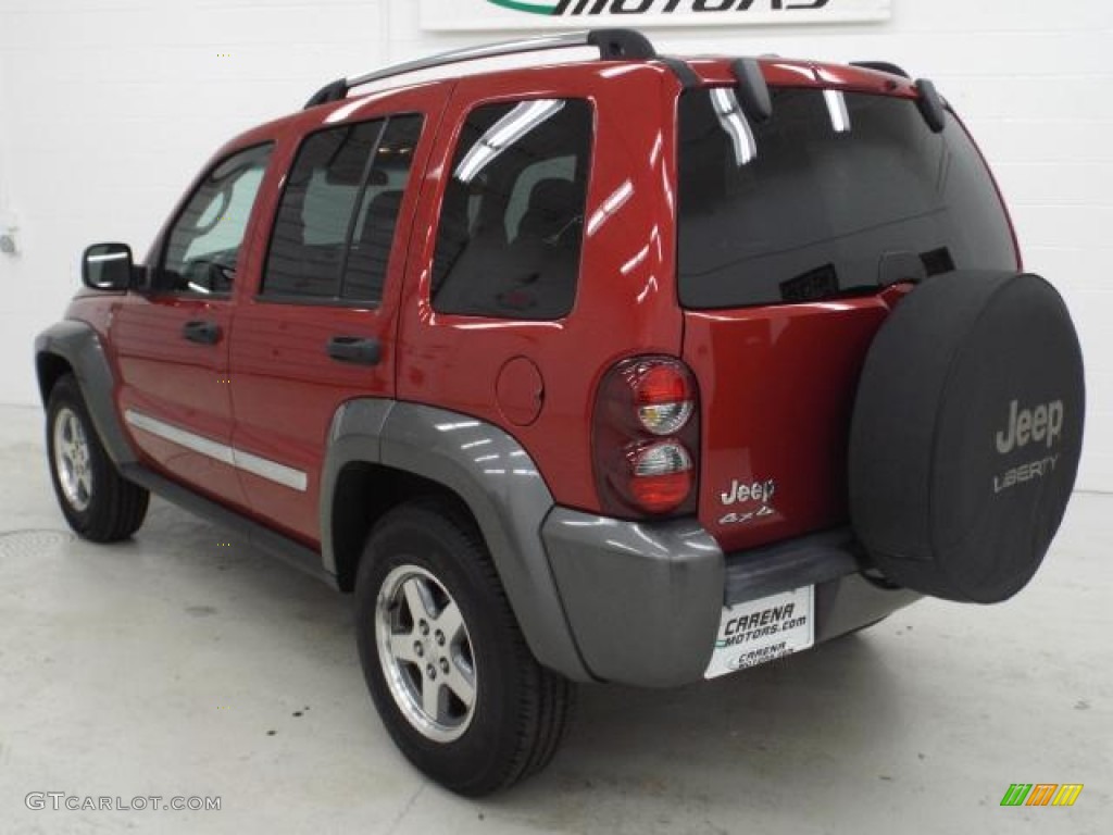 2006 Liberty Sport 4x4 - Inferno Red Pearl / Medium Slate Gray photo #4
