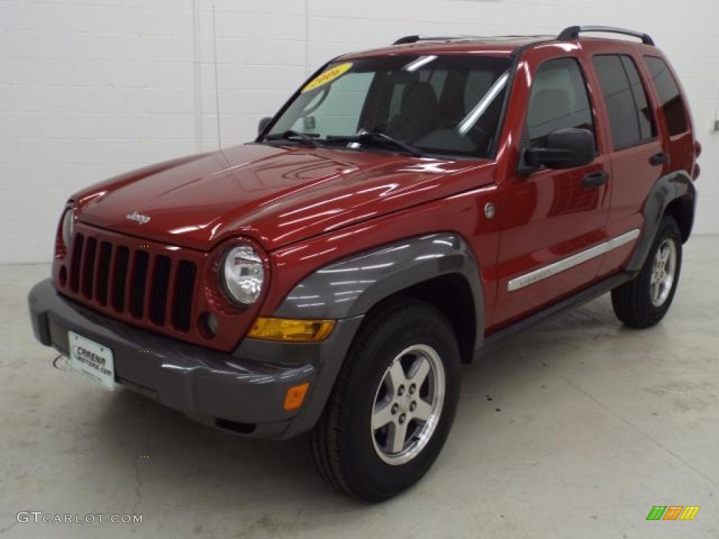 2006 Liberty Sport 4x4 - Inferno Red Pearl / Medium Slate Gray photo #5