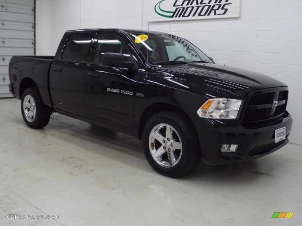 2012 Ram 1500 ST Crew Cab 4x4 - Black / Dark Slate Gray/Medium Graystone photo #3