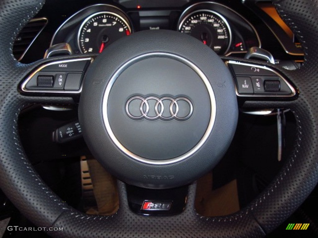 2014 Audi RS 5 Coupe quattro Black/Rock Gray Steering Wheel Photo #89956245