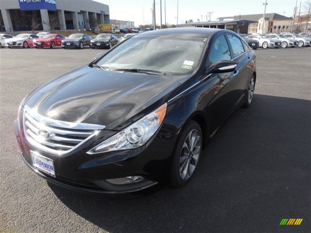 2014 Sonata SE 2.0T - Phantom Black Metallic / Black photo #1
