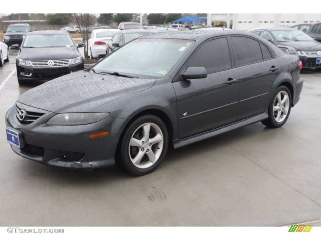 2004 MAZDA6 s Hatchback - Steel Gray Metallic / Black photo #3