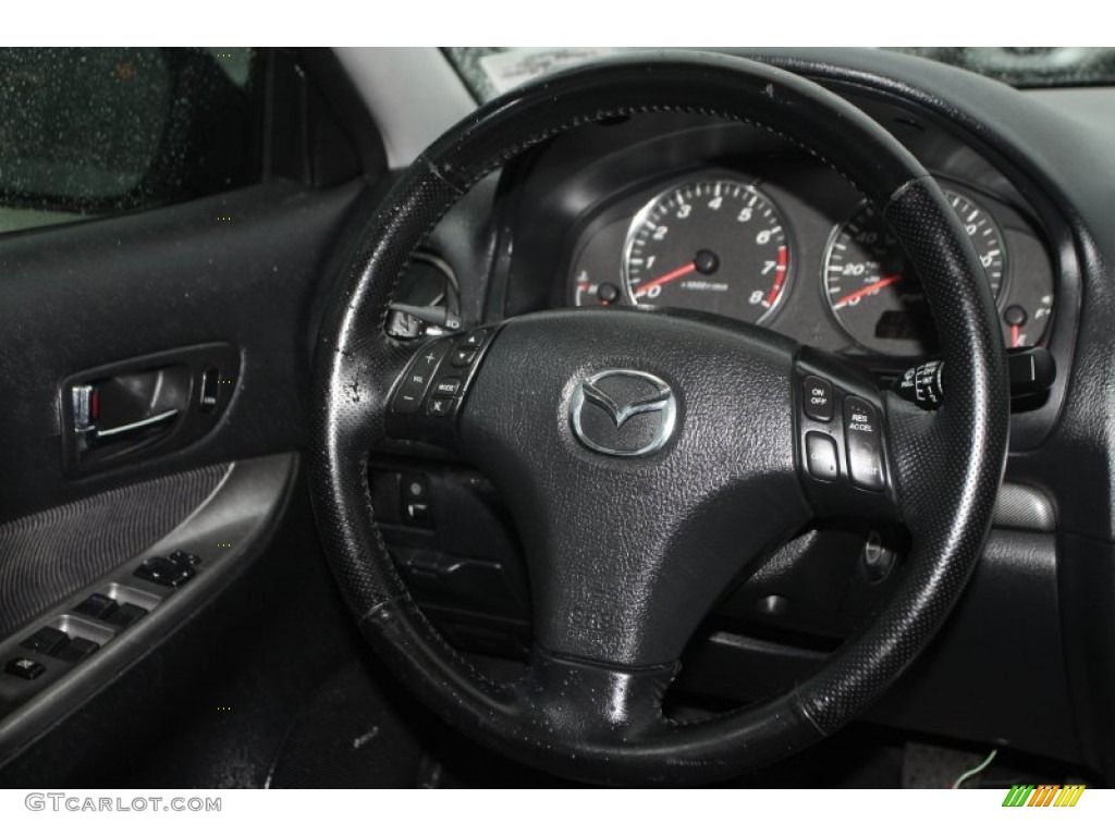 2004 MAZDA6 s Hatchback - Steel Gray Metallic / Black photo #35