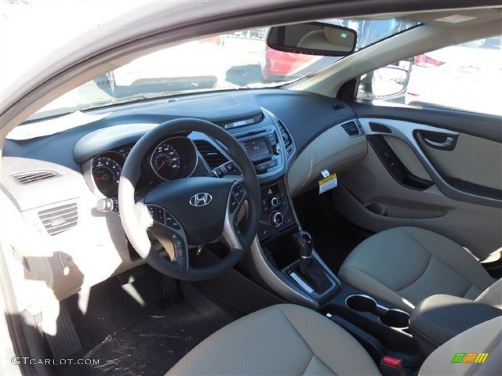 2014 Elantra SE Sedan - White / Beige photo #7