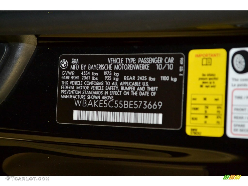 2011 3 Series 328i Coupe - Jet Black / Black photo #11