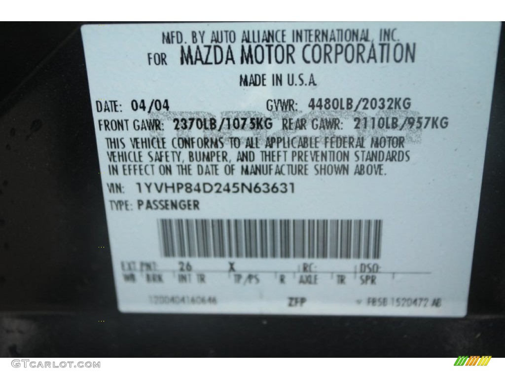 2004 MAZDA6 s Hatchback - Steel Gray Metallic / Black photo #45