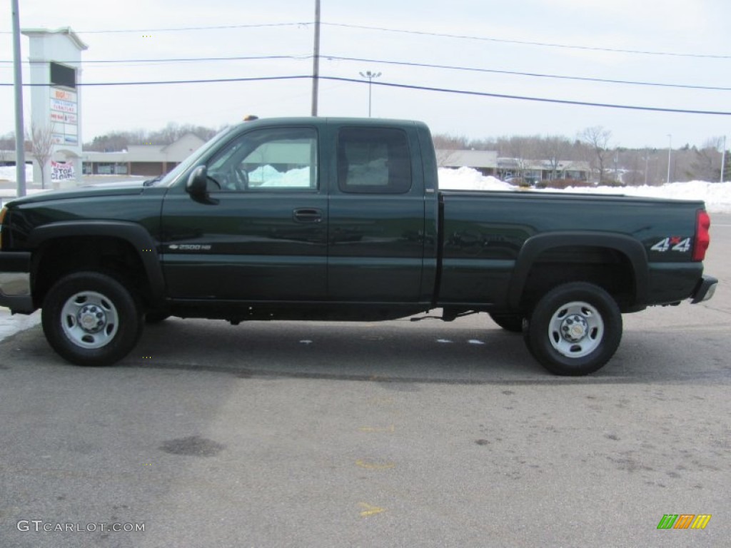 2003 Silverado 2500HD LT Extended Cab 4x4 - Dark Green Metallic / Medium Gray photo #2