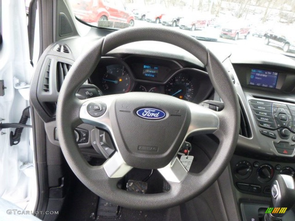 2014 Ford Transit Connect XLT Van Charcoal Black Steering Wheel Photo #89986220