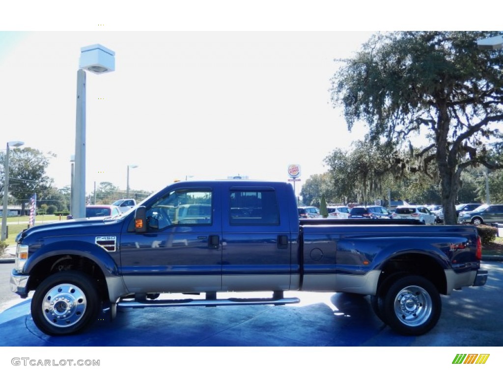 Dark Blue Pearl Metallic 2008 Ford F450 Super Duty Lariat Crew Cab 4x4 Dually Exterior Photo #89987699