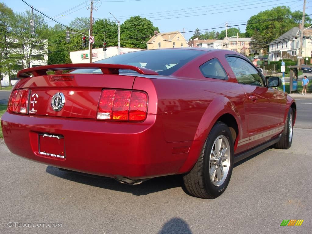 2005 Mustang V6 Deluxe Coupe - Redfire Metallic / Medium Parchment photo #5