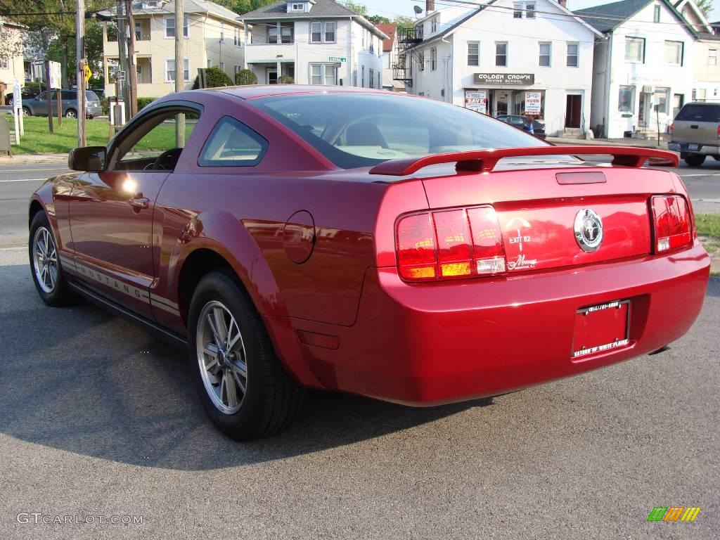 2005 Mustang V6 Deluxe Coupe - Redfire Metallic / Medium Parchment photo #7