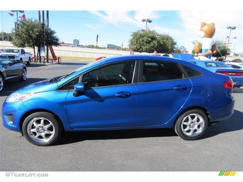 2011 Fiesta S Sedan - Blue Flame Metallic / Light Stone/Charcoal Black Cloth photo #4