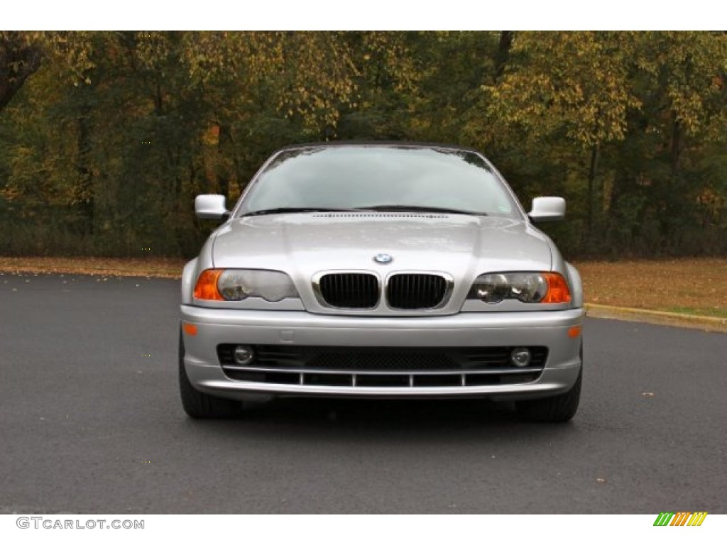 2001 3 Series 325i Convertible - Titanium Silver Metallic / Black photo #2