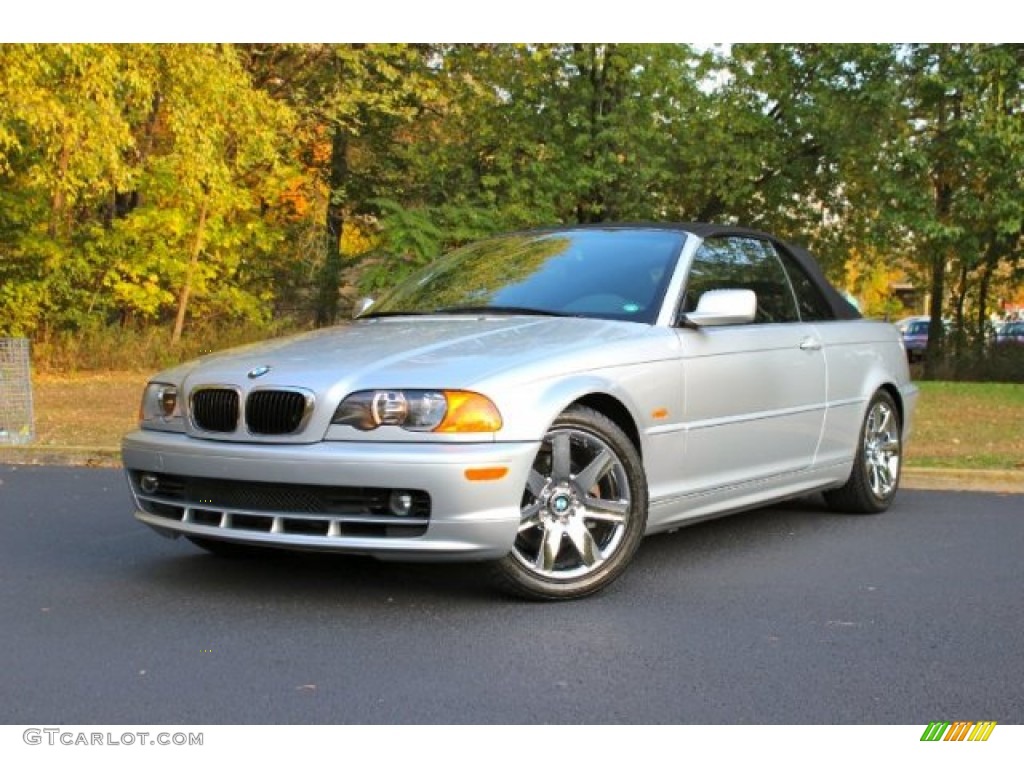 2001 3 Series 325i Convertible - Titanium Silver Metallic / Black photo #3