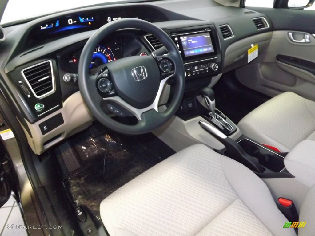 Beige Interior 2014 Honda Civic EX Sedan Photo #90003447