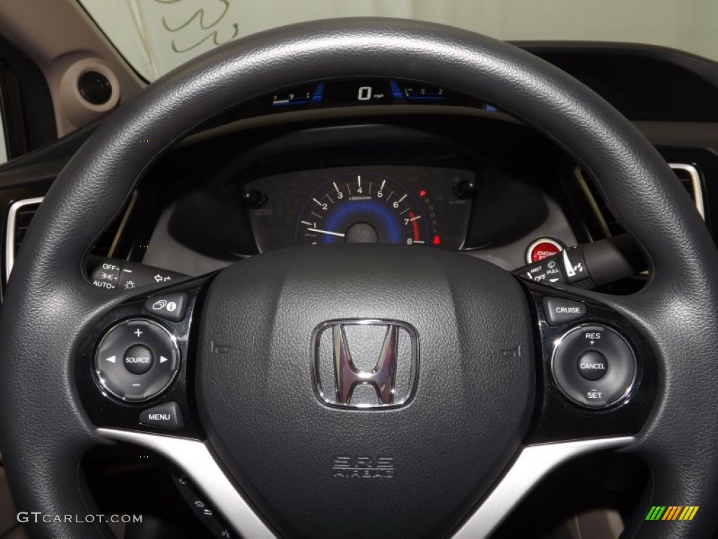 2014 Honda Civic EX Sedan Beige Steering Wheel Photo #90003749