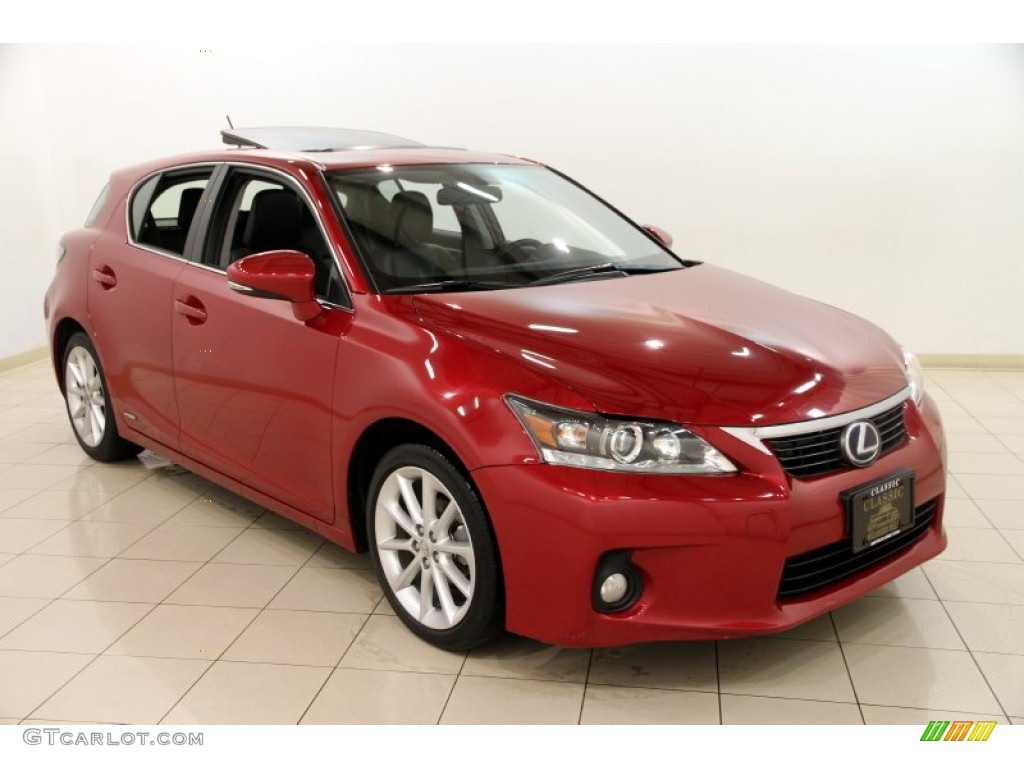 2012 CT 200h Hybrid Premium - Matador Red Mica / Black photo #1