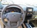 2014 Nissan Titan Almond Interior Steering Wheel Photo