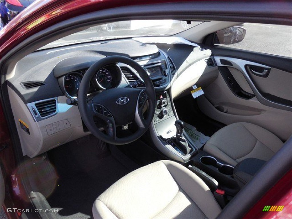 Beige Interior 2014 Hyundai Elantra SE Sedan Photo #90004949