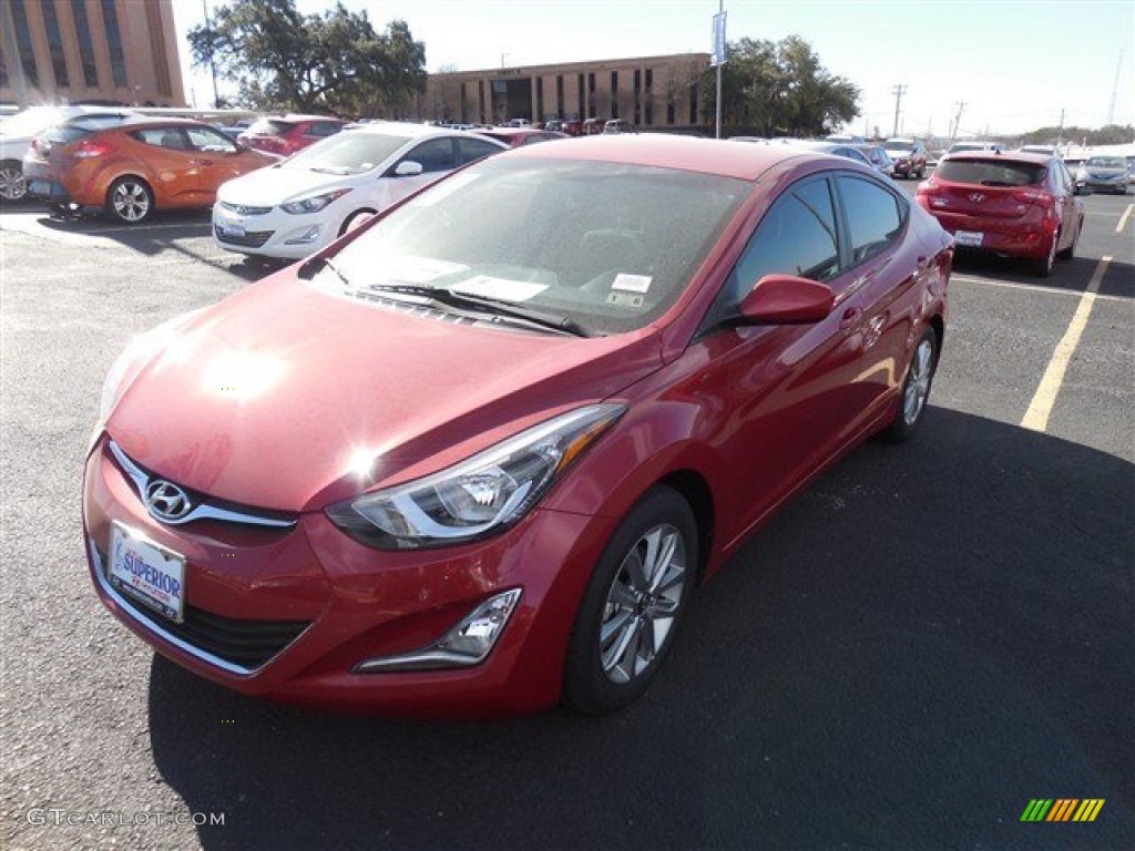 2014 Elantra SE Sedan - Geranium Red / Beige photo #1
