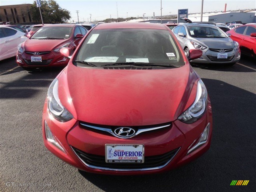 2014 Elantra SE Sedan - Geranium Red / Beige photo #2