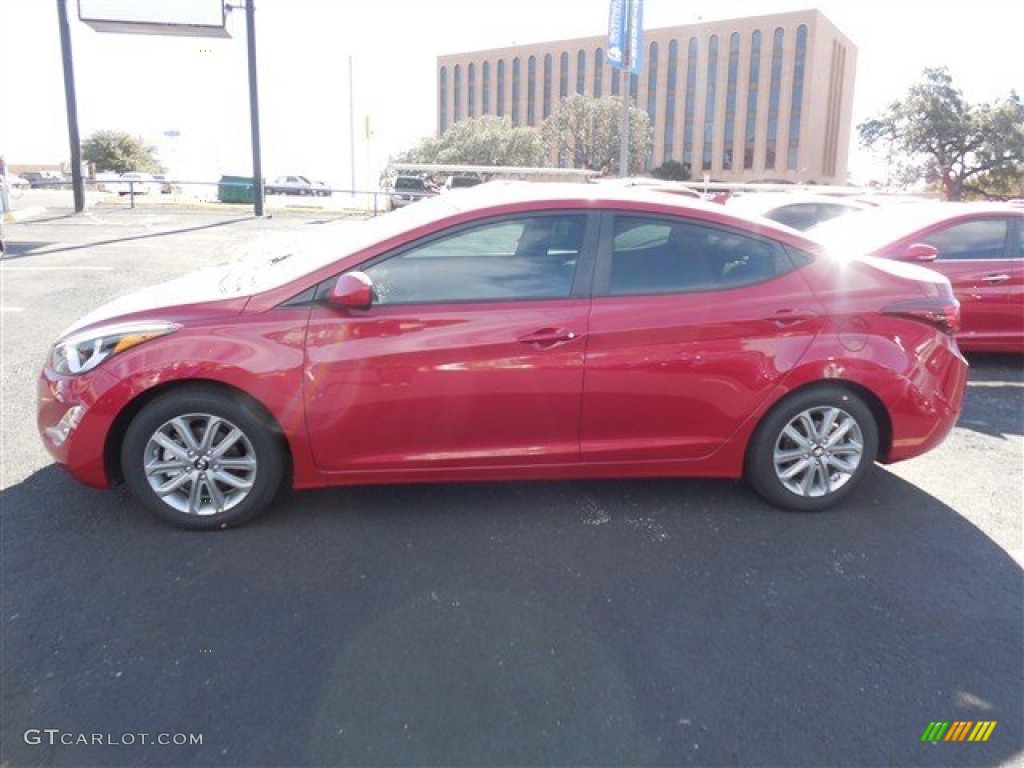 2014 Elantra SE Sedan - Geranium Red / Beige photo #3