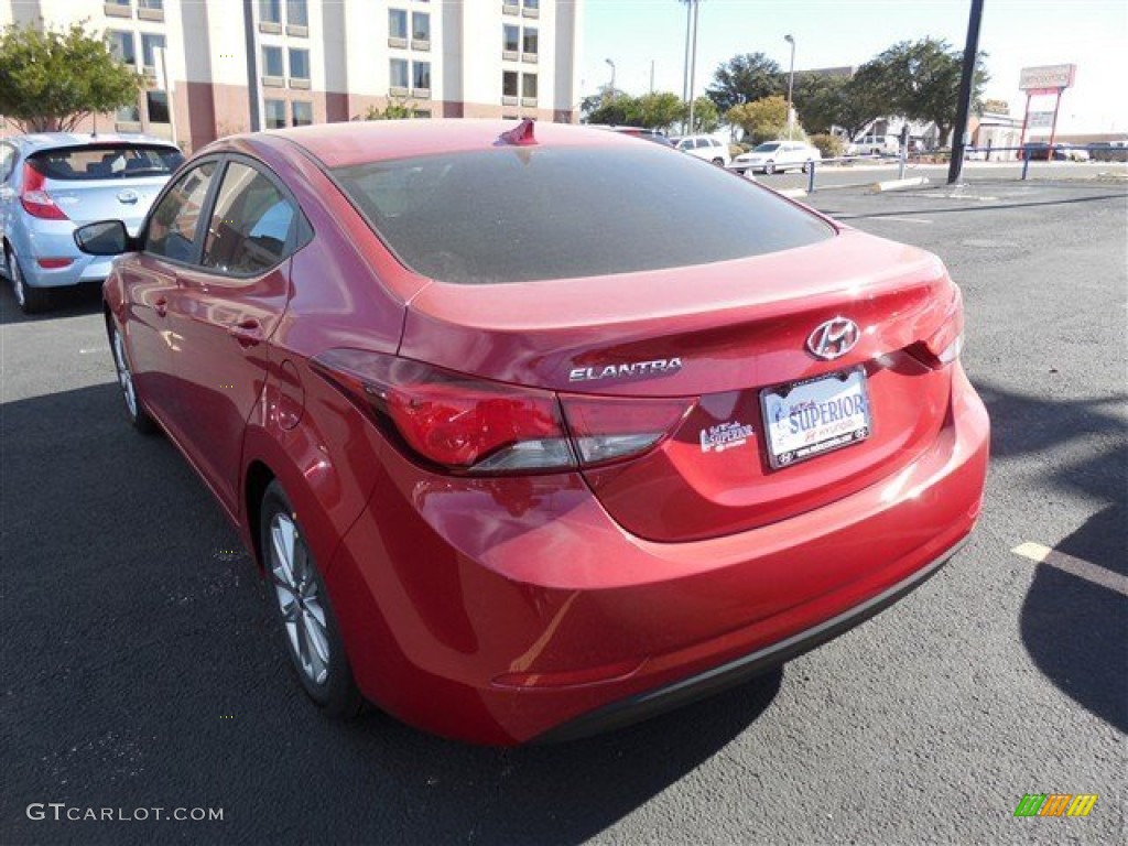 2014 Elantra SE Sedan - Geranium Red / Beige photo #4