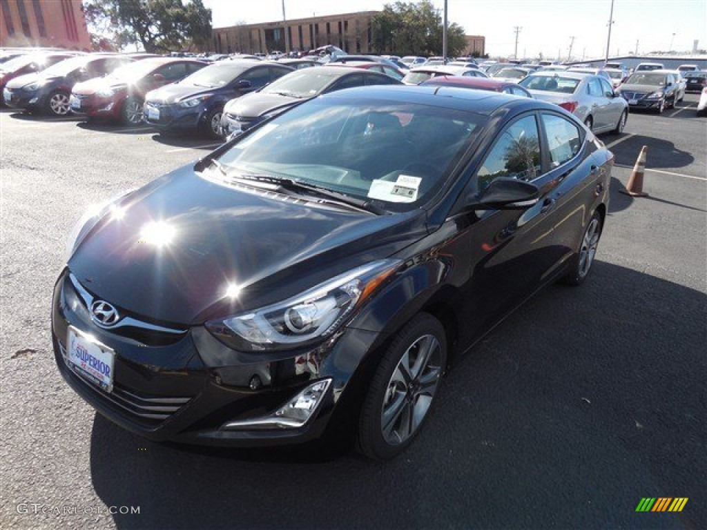 2014 Elantra Sport Sedan - Black Noir Pearl / Gray photo #1