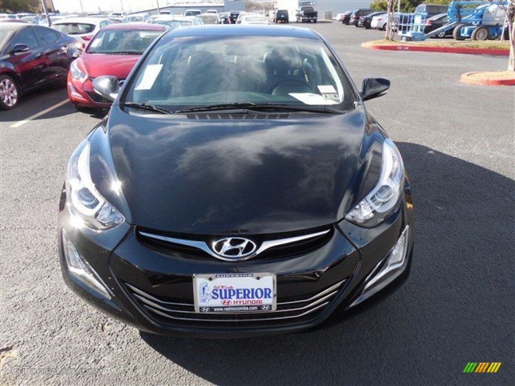 2014 Elantra Sport Sedan - Black Noir Pearl / Gray photo #2