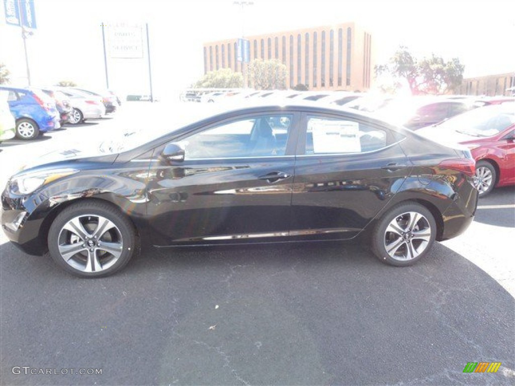 2014 Elantra Sport Sedan - Black Noir Pearl / Gray photo #3