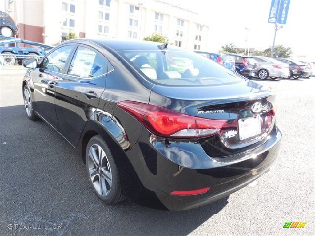 2014 Elantra Sport Sedan - Black Noir Pearl / Gray photo #4