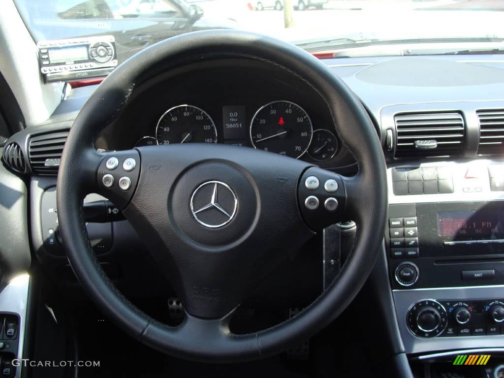 2005 Mercedes-Benz C 230 Kompressor Sedan Black Steering Wheel Photo #9001175