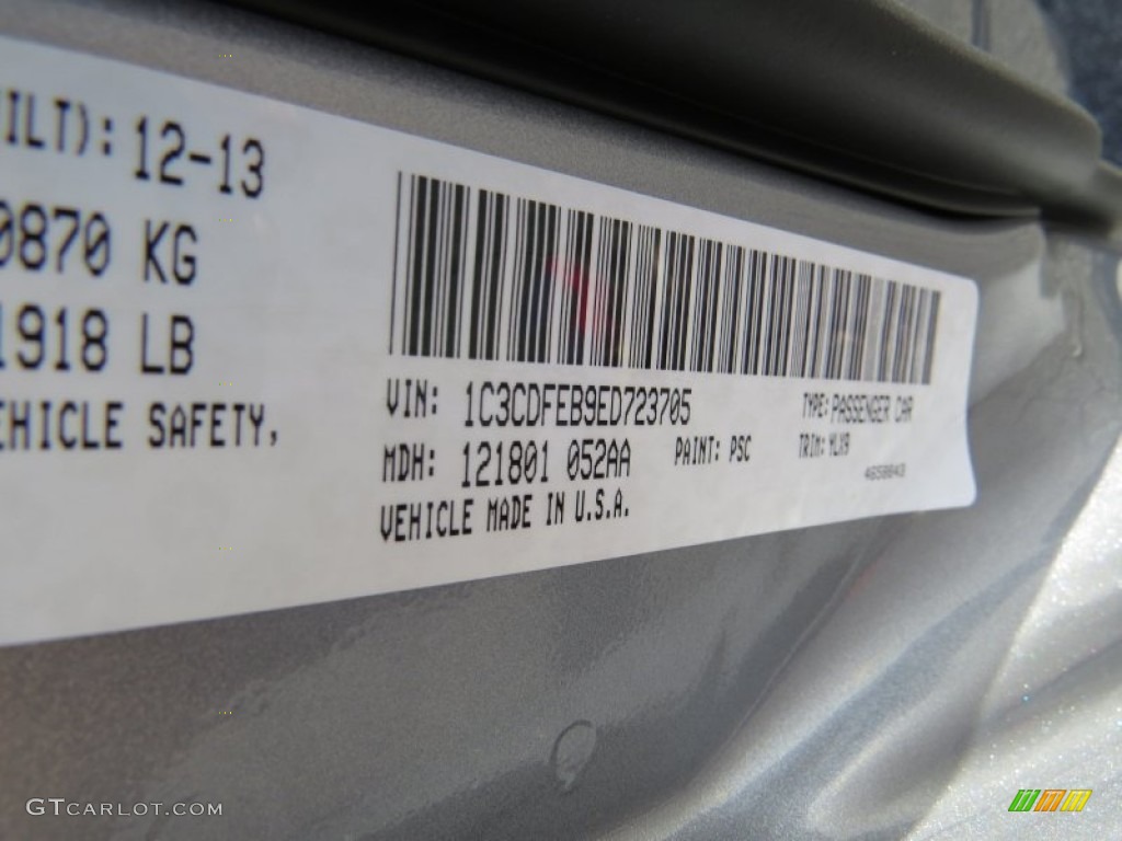 2014 Dart Color Code PSC for Billet Silver Metallic Photo #90012755