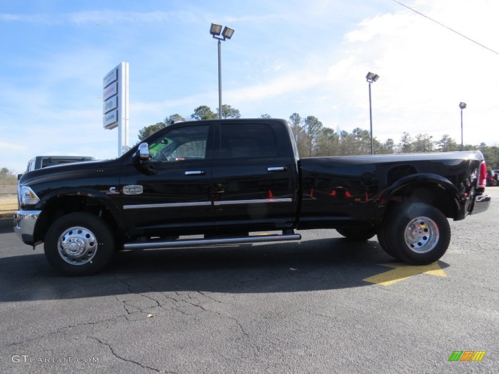 2014 3500 Laramie Limited Crew Cab 4x4 Dually - Black / Black/Cattle Tan photo #4