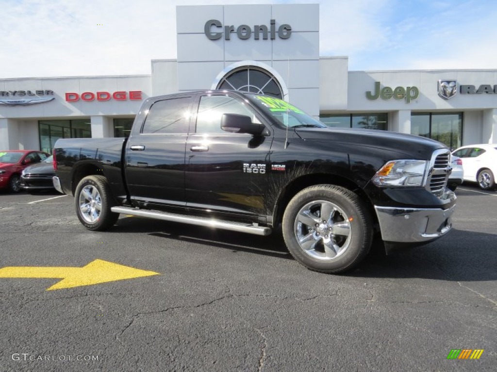 2014 1500 Big Horn Crew Cab - Black / Black/Diesel Gray photo #1