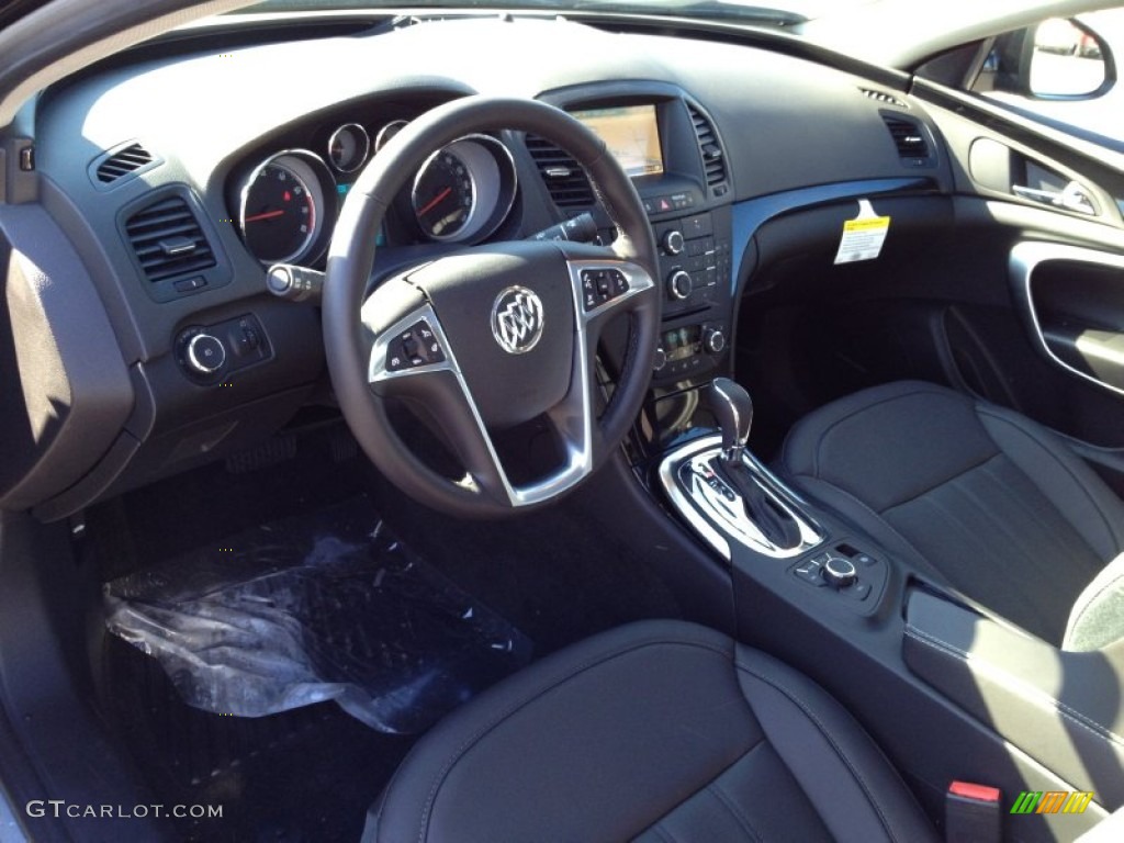 Ebony Interior 2013 Buick Regal Turbo Photo #90017698