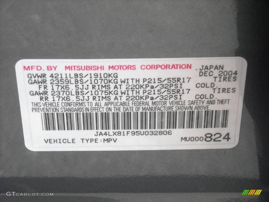 2005 Outlander Limited - Graphite Gray / Charcoal photo #33