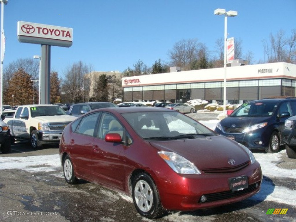 2005 Prius Hybrid - Salsa Red Pearl / Ivory/Brown photo #1