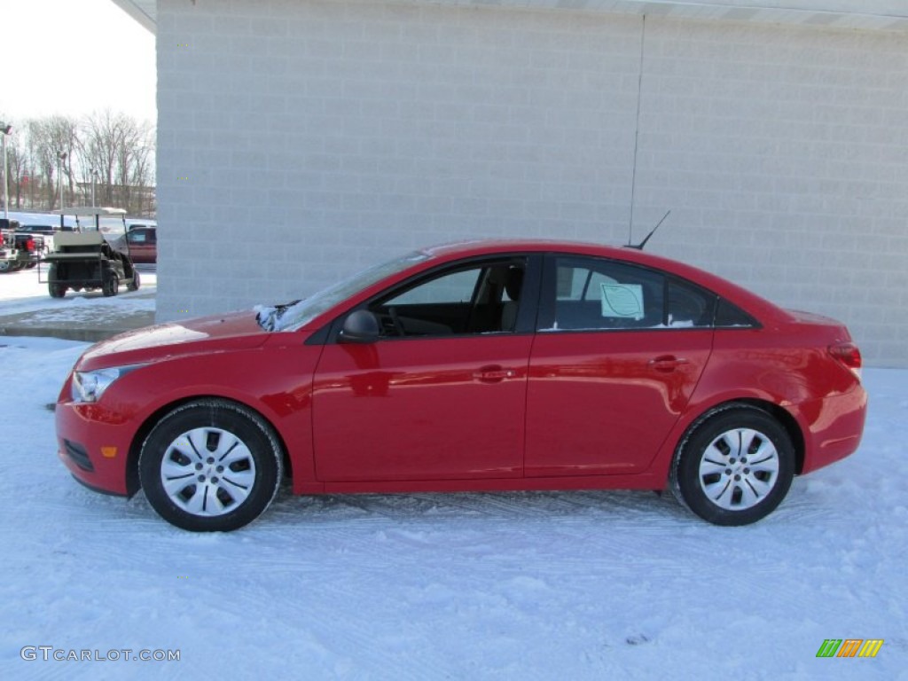 2014 Cruze LS - Red Hot / Jet Black/Medium Titanium photo #2