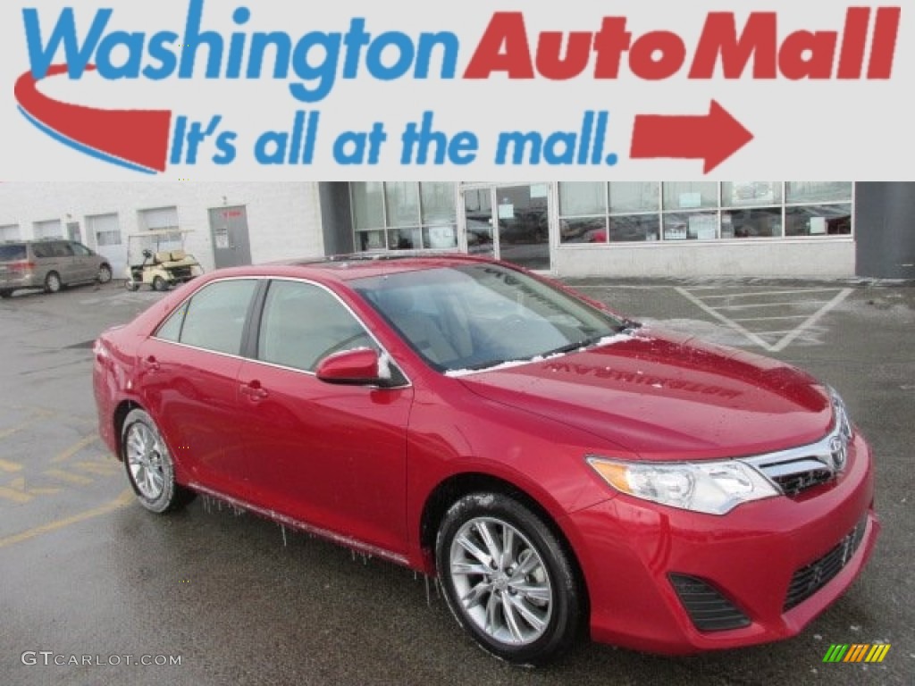 2013 Camry LE - Barcelona Red Metallic / Ivory photo #1