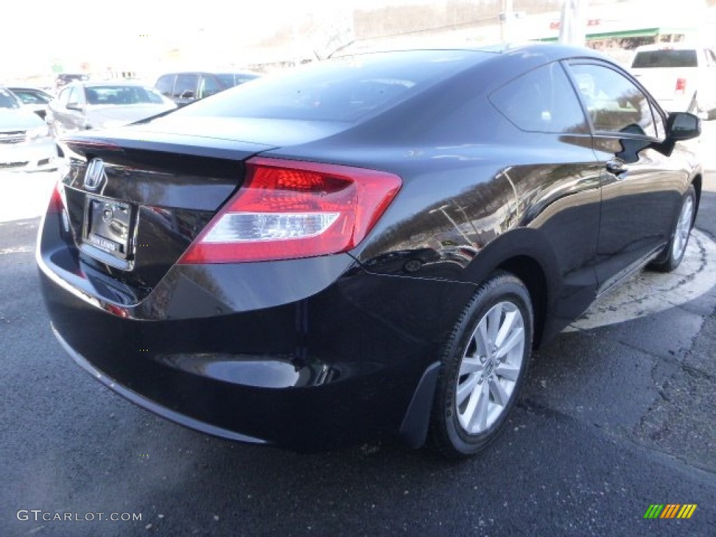 2012 Civic EX-L Coupe - Crystal Black Pearl / Gray photo #5